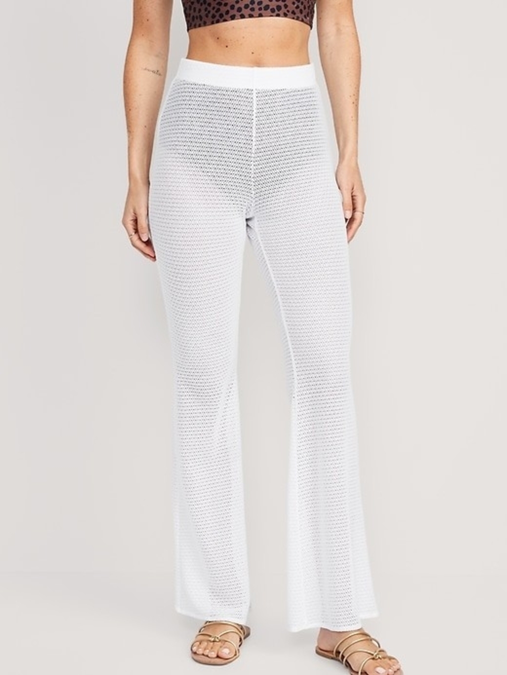 Old Navy White Crochet Wide-Leg Pants